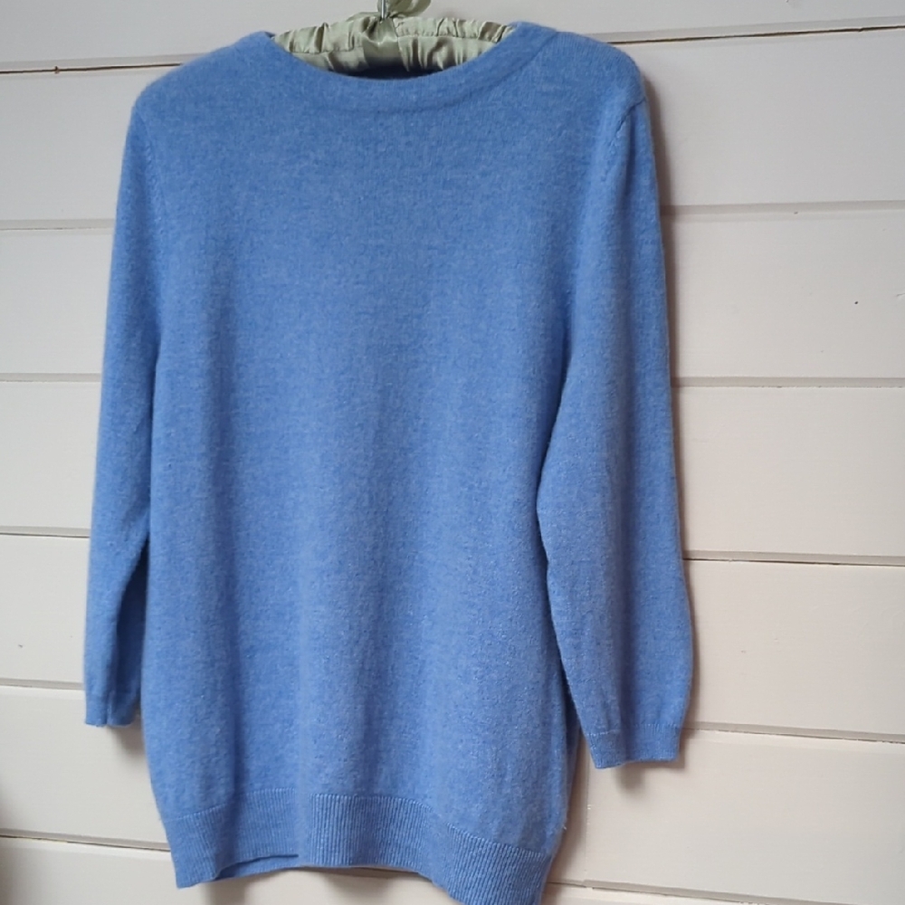Cashmere Talbots Sky Blue Crew Neck Sweater